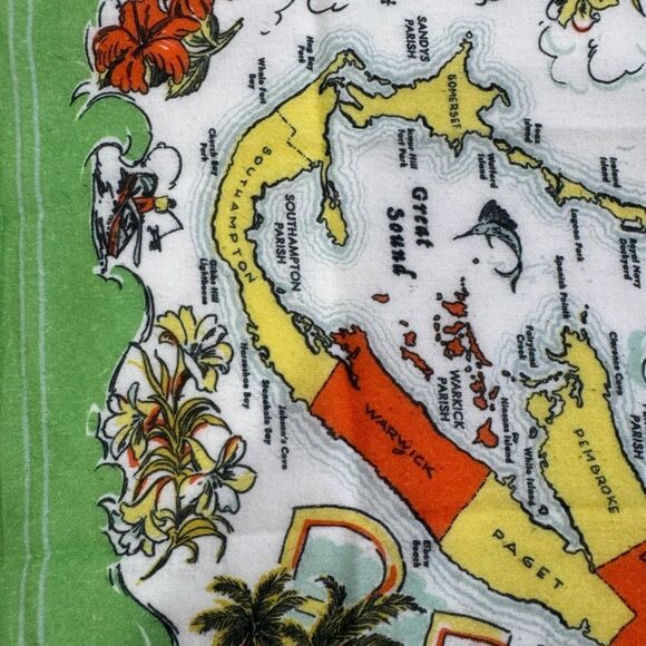 Green Bermuda Map Bandana - Picture 6 of 8